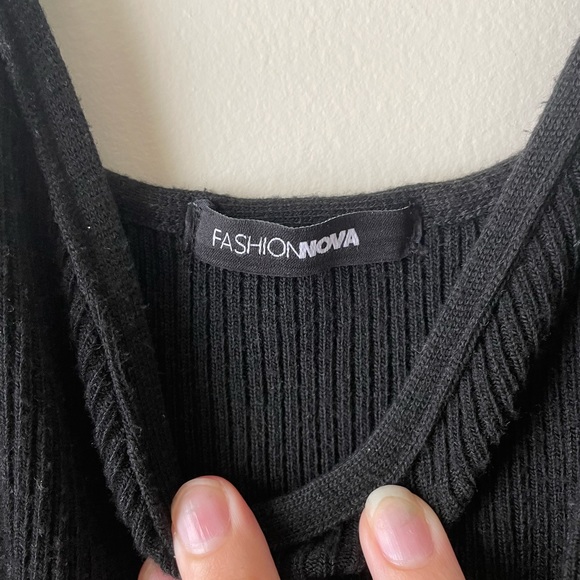 ❤️SOLD OFF PM❤️ Fashion Nova Lace-Up Black Dress Size L - Picture 4 of 4